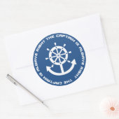 Sticker Rond Le capitaine a toujours raison (Enveloppe)