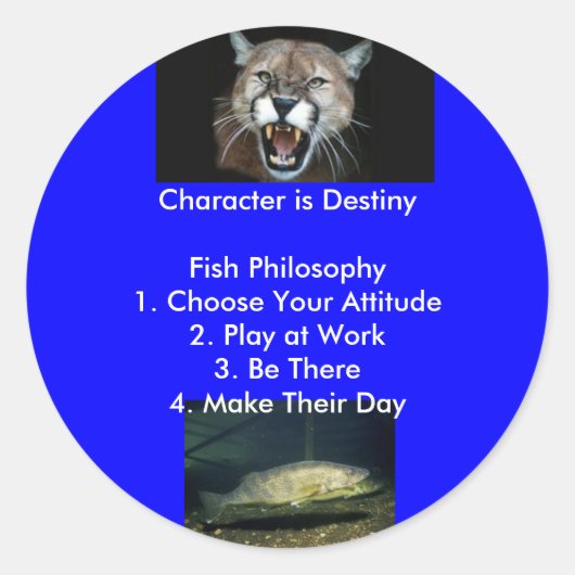 Sticker Rond Le caractère est Destiny... (Devant)