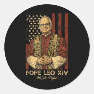 Sticker Rond Le cardinal Robert Francis Prévost le pape Leo Xiv