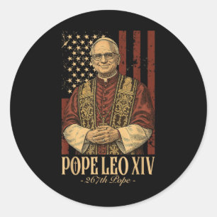 Sticker Rond Le cardinal Robert Prevost le pape Leo Xiv