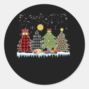 Sticker Rond le carlin dort pendant la période de Noël