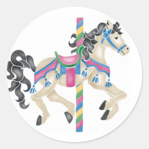 Sticker Rond Le carrousel joyeux vont rond pour des enfants !