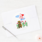 Sticker Rond Le castor canadien aime la Nouvelle-Écosse (Enveloppe)