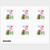 Sticker Rond Le castor canadien aime la Nouvelle-Écosse (Feuille)