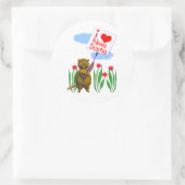 Sticker Rond Le castor canadien aime la Nouvelle-Écosse (Sac)