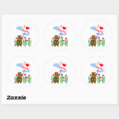 Sticker Rond Le castor canadien aime l'Alberta (Feuille)