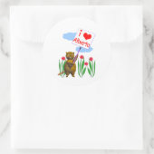 Sticker Rond Le castor canadien aime l'Alberta (Sac)