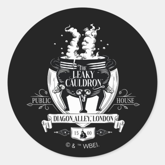 Sticker Rond LE CAULDRON™ Shop Graphic LEAKY (Devant)
