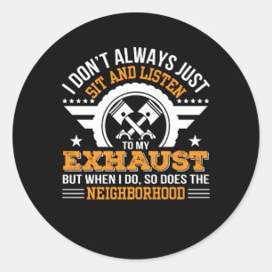 Sticker Rond Le cavalier de moto de motard n'écoutent pas