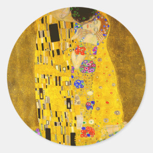 Sticker Rond Le célèbre tableau de Gustav Klimt, The Kiss.