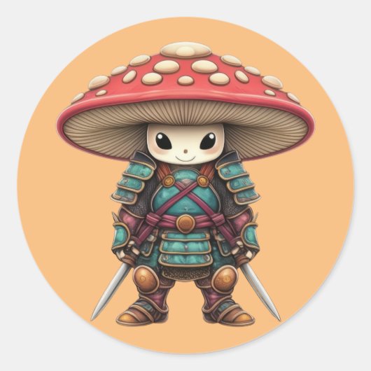Sticker Rond Le champignon de Samurai (Devant)