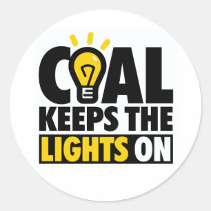 STICKER ROND LE CHARBON ALIMENTE LES LUMIÈRES