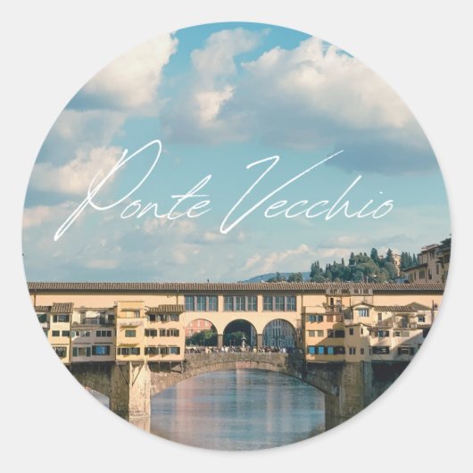 Sticker Rond Le charme intemporel du Ponte Vecchio (Devant)