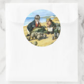 Sticker Rond Le charpentier et les huîtres du Walrus (Sac)