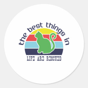 Sticker Rond Le Chat Art La Meilleure Chose Dans La Vie