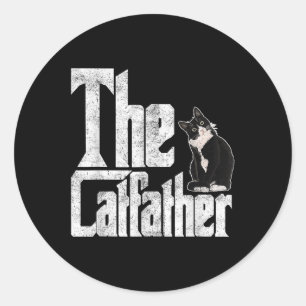 Sticker Rond Le Chat Catfather Père Mafia Whiskers Homme papa