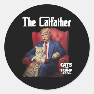 Sticker Rond Le Chat Catfather Pour Trump 2024