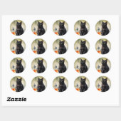 Sticker Rond Le chat de l'alchimiste (Feuille)