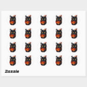 Sticker Rond Le chat en enfer (Feuille)