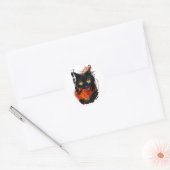 Sticker Rond Le chat en enfer (Enveloppe)