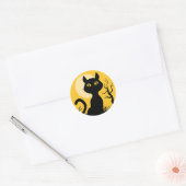 Sticker Rond Le chat et la lune (Enveloppe)