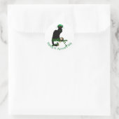 Sticker Rond Le Chat Noir Clover St. Patrick's Day (Sac)