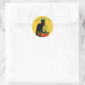 Sticker Rond Le Chat Noir Clover St. Patrick's Day (Sac)