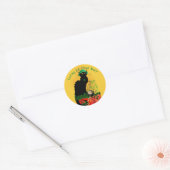 Sticker Rond Le Chat Noir Clover St. Patrick's Day (Enveloppe)