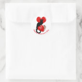 Sticker Rond Le Chat Noir Heart Candy Valentine's Day (Sac)