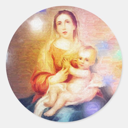 Sticker Rond Le chef-d'oeuvre de Dieu est mère (Devant)