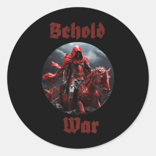 Sticker Rond Le Cheval De Guerre _ Les Quatre Chevaliers