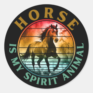 Sticker Rond Le cheval est mon animal spirituel