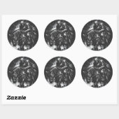 Sticker Rond Le Chevalier Déchu par BurnsInHell (Feuille)