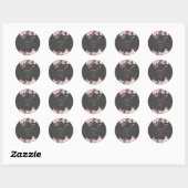 Sticker Rond Le chic sakura rose sur un gris foncé (Feuille)
