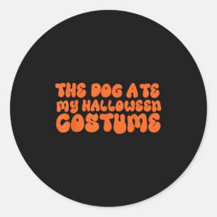 Sticker Rond Le Chien A Mangé Mon Costume Halloween