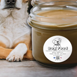 Sticker Rond Le chien blanc fait maison traite la nourriture po