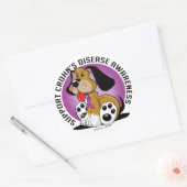 Sticker Rond Le chien malade de Crohn (Enveloppe)
