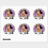 Sticker Rond Le chien malade de Crohn (Feuille)