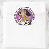 Sticker Rond Le chien malade de Crohn (Sac)