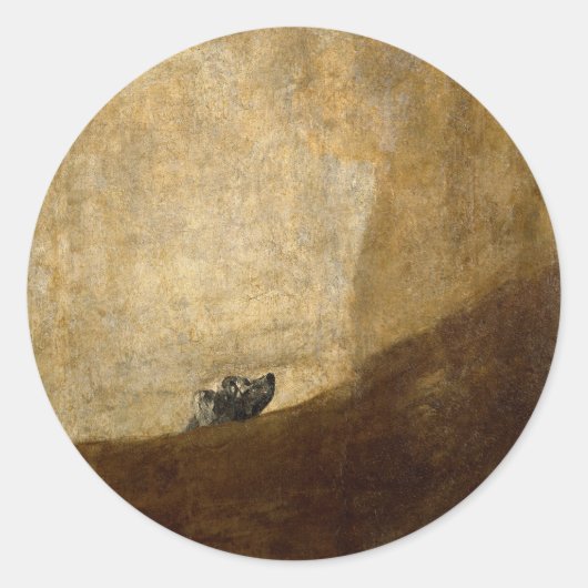 Sticker Rond Le chien (Peintures noires) par Francisco Goya 182 (Devant)