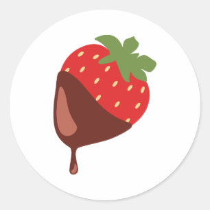 Sticker Rond Le chocolat a couvert la fraise