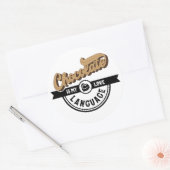 Sticker Rond Le chocolat est ma langue d'amour (Enveloppe)