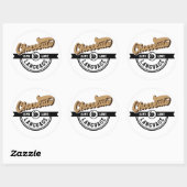 Sticker Rond Le chocolat est ma langue d'amour (Feuille)