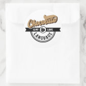 Sticker Rond Le chocolat est ma langue d'amour (Sac)