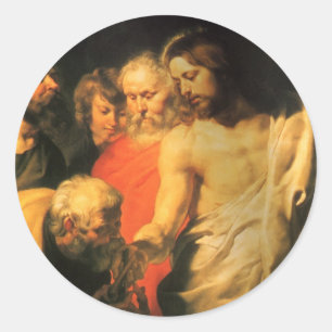 Sticker Rond Le Christ charge Pierre par Sir Pierre Paul Rubens
