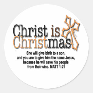 STICKER ROND LE CHRIST EST NOËL
