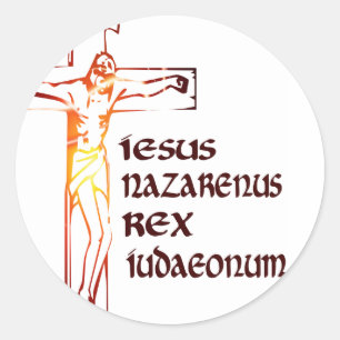 Sticker Rond Le Christ INRI Tradution
