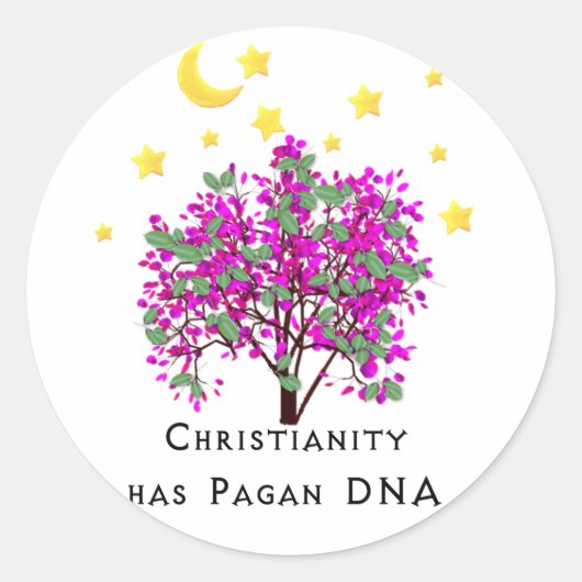 Sticker Rond Le christianisme a l'ADN païen (Devant)
