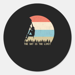 Sticker Rond Le Ciel Est La Limite Vintage Aventure Escalade