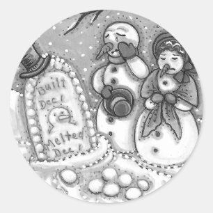 STICKER ROND LE CIMETIÈRE DE LA NEIGE, MÉLTÉE AVANT SON TEMPS,